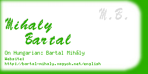 mihaly bartal business card