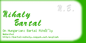 mihaly bartal business card